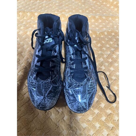 Adidas Snakeskin Baseball Cleats Size 5 Black Gray - Picture 1 of 5